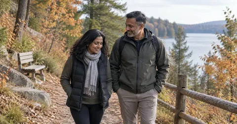 Woman on a recovery walk with her partner