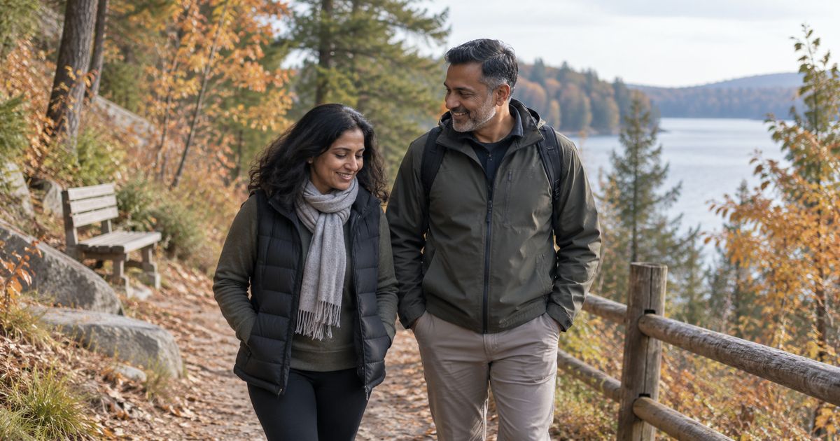 Woman on a recovery walk with her partner