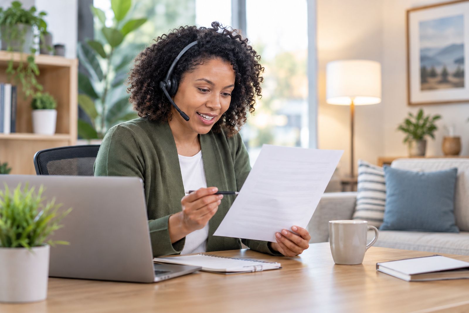 Specialist helping a homeowner with a hard-to-insure property