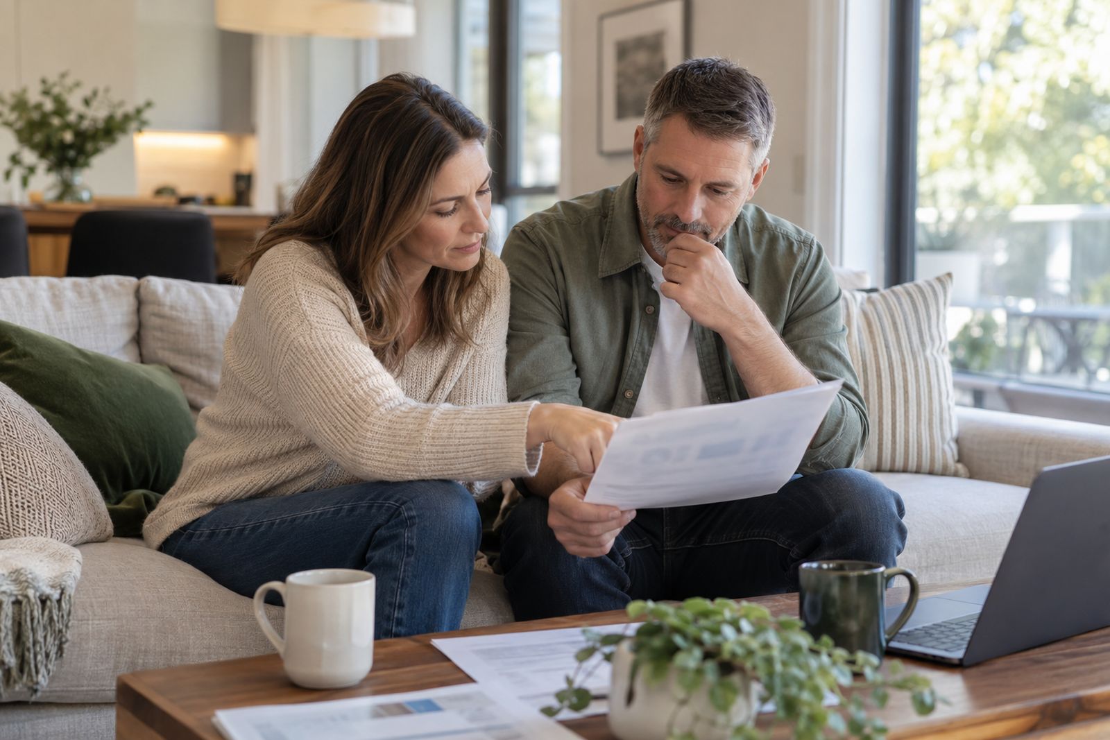 Couple reviewing life insurance prices