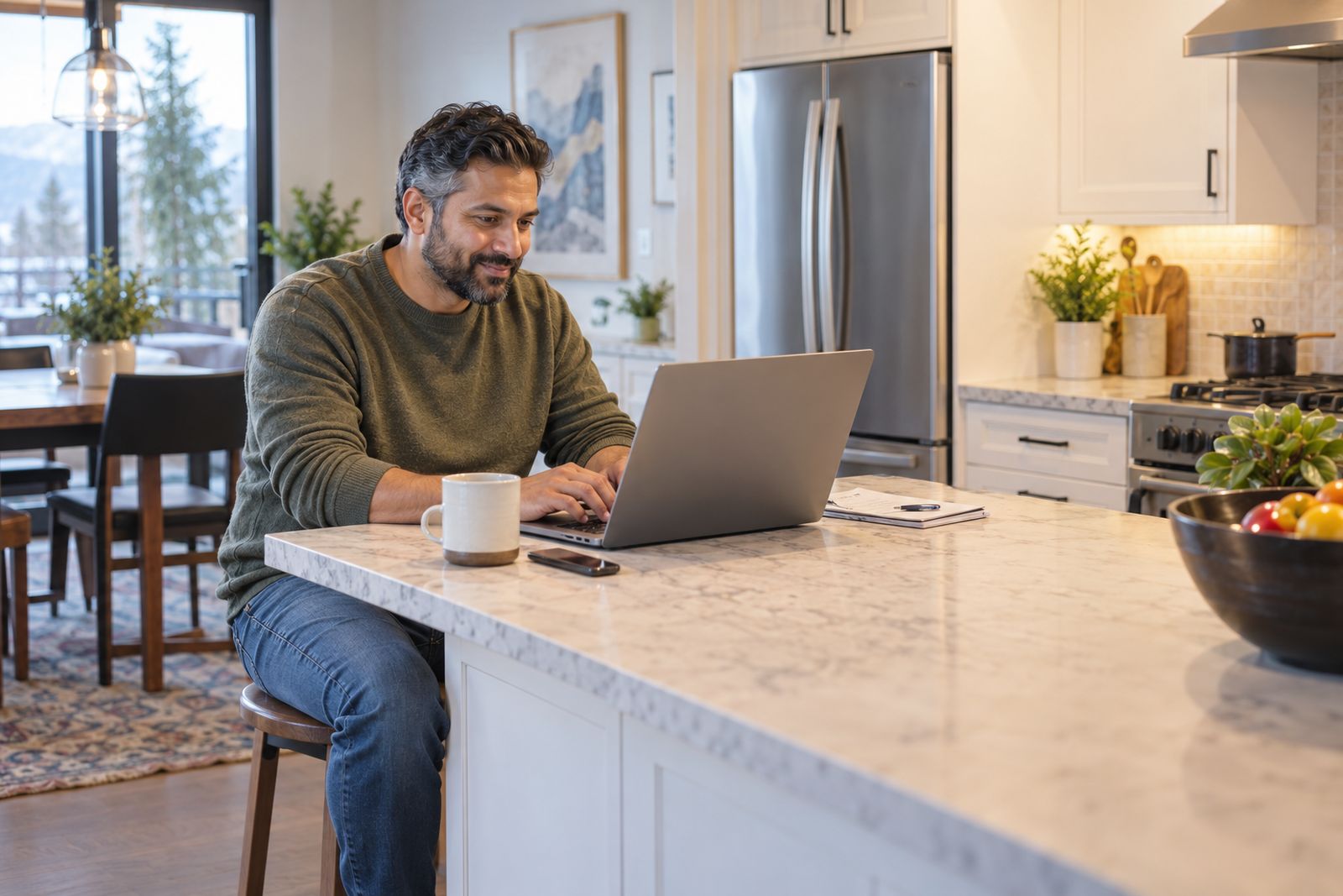 Man applying for life insurance online at home