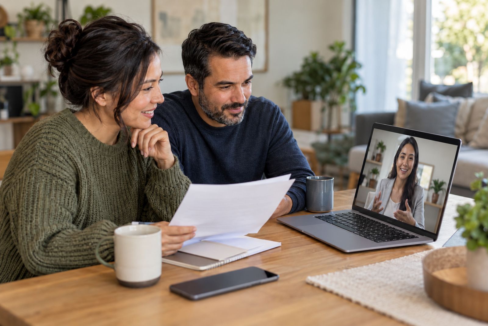 Couple reviewing their auto renewal options