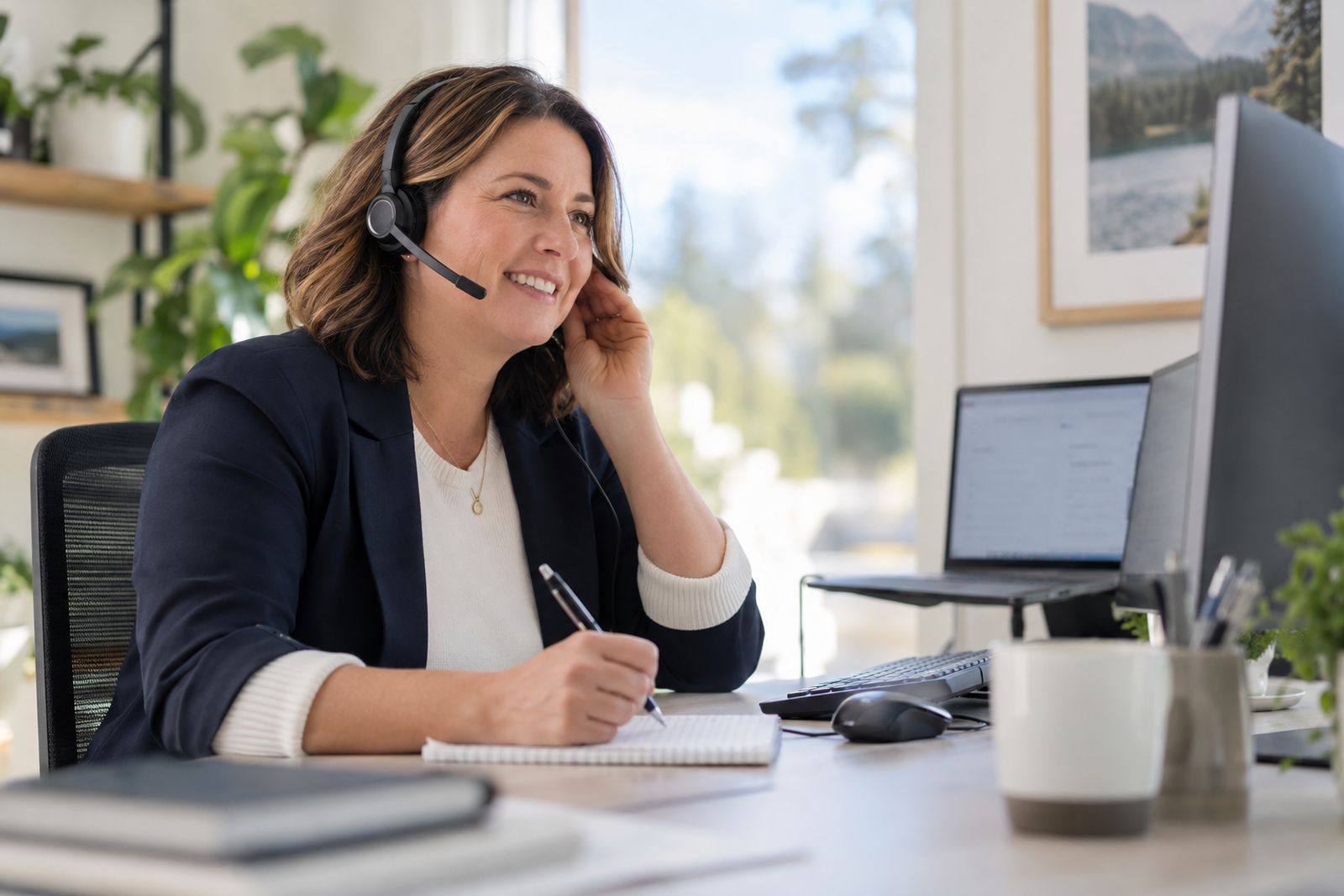 Insurance specialist on a call helping a client with a hard-to-place case